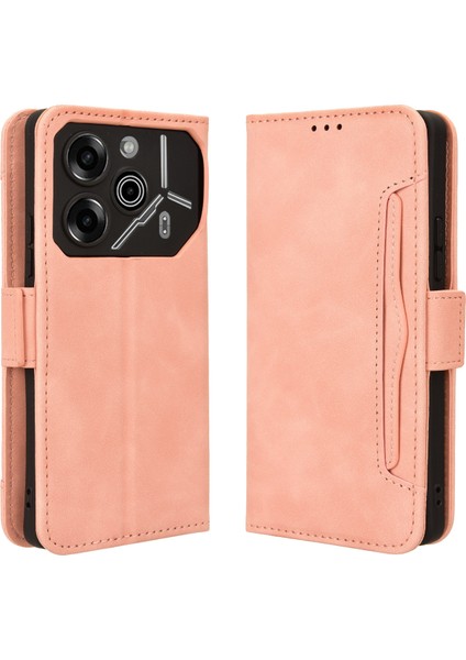Tecno Pova 6 Pro 5g Flip Pu Deri Darbeye Dayanıklı Koruyucu Kılıf Kredi Kartı Tutucu ile Uyumlu (Yurt Dışından)