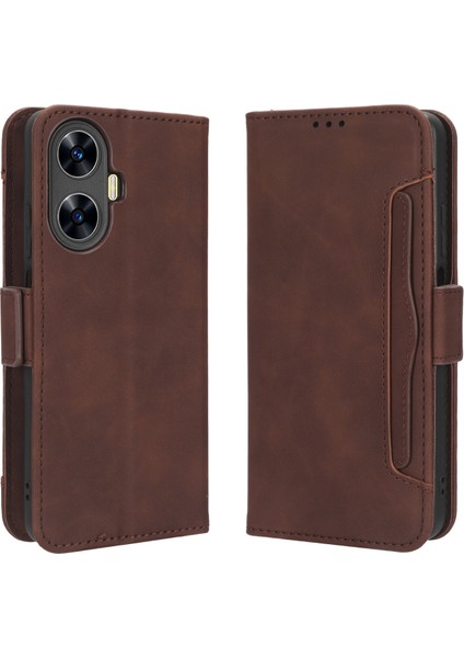 Realme C55 4g Flip Pu Deri Darbeye Dayanıklı Koruyucu Kılıf Kredi Kartı Tutucu ile Uyumlu (Yurt Dışından)