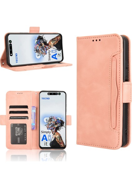 Tecno Spark 30 5g Flip Pu Deri Darbeye Dayanıklı Koruyucu Kılıf Kredi Kartı Tutucu ile Uyumlu (Yurt Dışından)