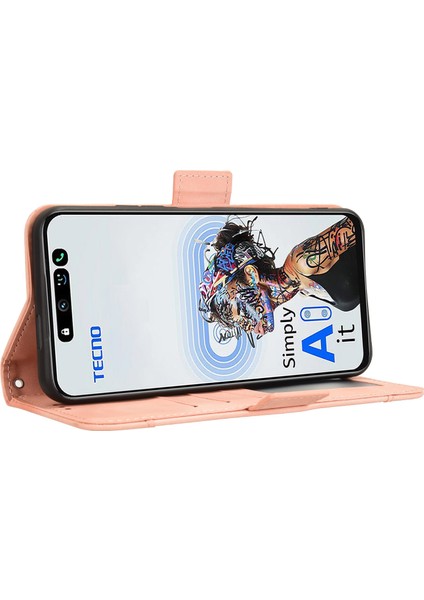Tecno Spark 30 5g Flip Pu Deri Darbeye Dayanıklı Koruyucu Kılıf Kredi Kartı Tutucu ile Uyumlu (Yurt Dışından)