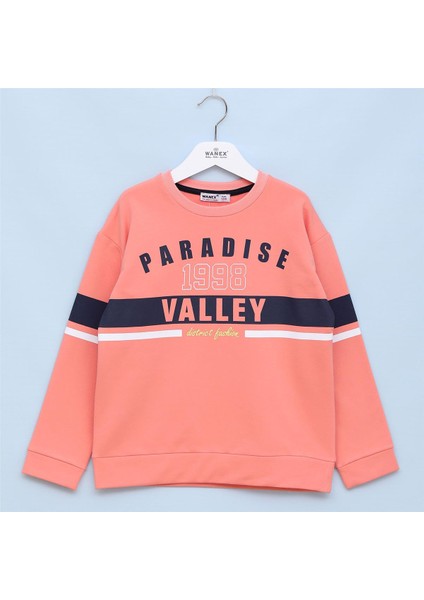 Kız Çocuk Uzun Kol Kalın Tişört - (9 Yaş-14 Yaş) - 31152 - Somon