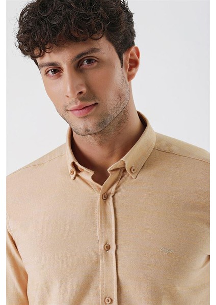 Bej Düz Desenli Slim Fit Düğmeli Yaka Kısalabilir Kol Gömlek 30180591 indirimleri