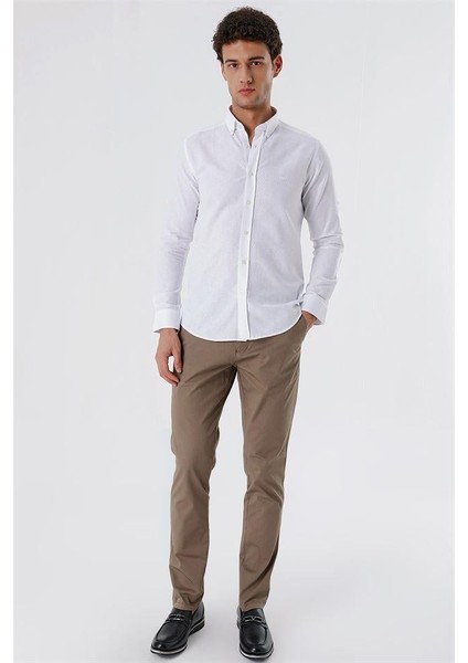 Beyaz Kısalabilir Kollu Desenli Jakarlıcepsiz %100 Pamuk Casual Slim Fit Gömlek 1004230182 fırsatları