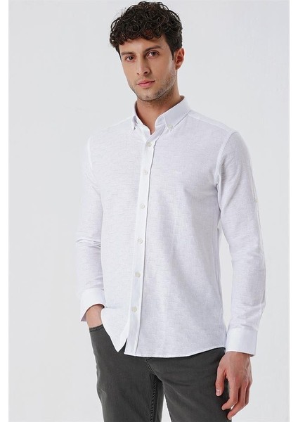Beyaz Kısalabilir Kollu Desenli Jakarlıcepsiz %100 Pamuk Casual Slim Fit Gömlek 1004230181 modelleri