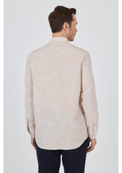 Açık Somon Uzun Kol Cepsiz Pamuk Casual Comfort Fit Gömlek 1004250127 indirimleri
