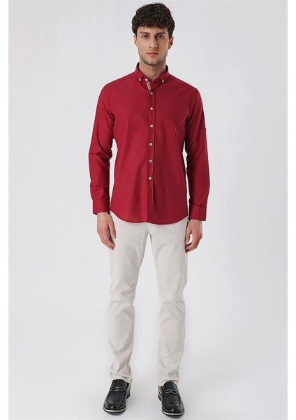 Kısalabilir Kollu Cepsiz Biyeli %100 Pamuk Casual Slim Fit Dar Kesim Gömlek 1004230179 fırsatları