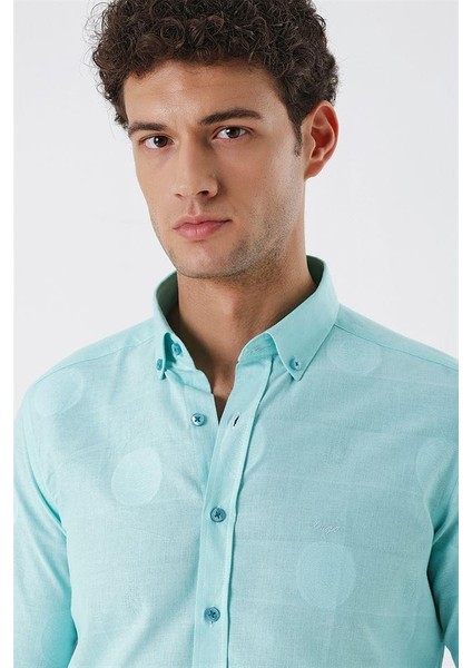 Kısalabilir Kollu Desenli Jakarlıcepsiz %100 Pamuk Casual Slim Fit Gömlek 1004230183 indirimleri