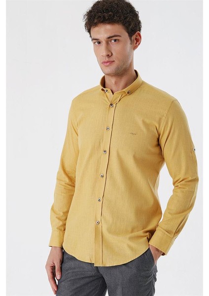 Kısalabilir Kollu Cepsiz Biyeli %100 Pamuk Casual Slim Fit Dar Kesim Gömlek 1004230179 fiyatları