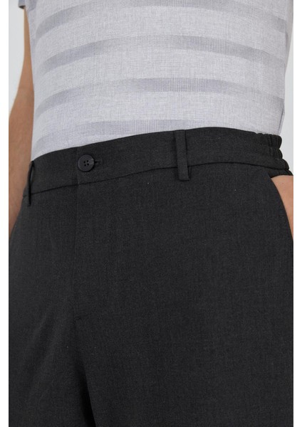 Koyu Antrasit Esnek Yandan Cepli Casual Standart Fit Jogger Pantolon 1003250119 fırsatları