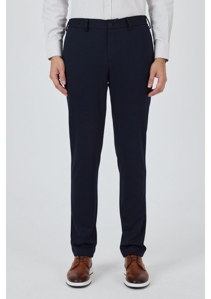 Koyu Lacivert Esnek Yandan Cepli Casual Slim Fit Jogger Pantolon 1003250156