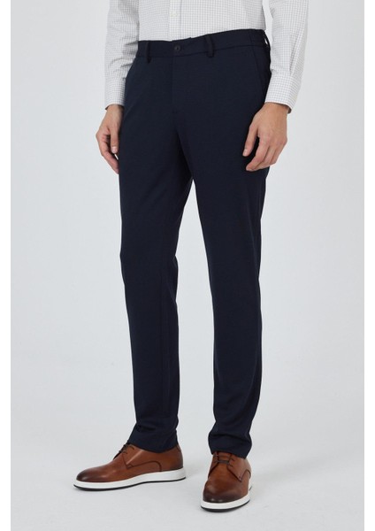 Koyu Lacivert Esnek Yandan Cepli Casual Slim Fit Jogger Pantolon 1003250156 modelleri