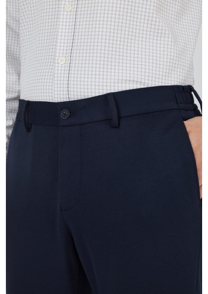 Koyu Lacivert Esnek Yandan Cepli Casual Slim Fit Jogger Pantolon 1003250156 fırsatları