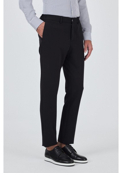 Siyah Esnek Yandan Cepli Casual Slim Fit Jogger Pantolon 1003250162