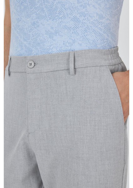 Gri Esnek Yandan Cepli Casual Standart Fit Jogger Pantolon 1003250119