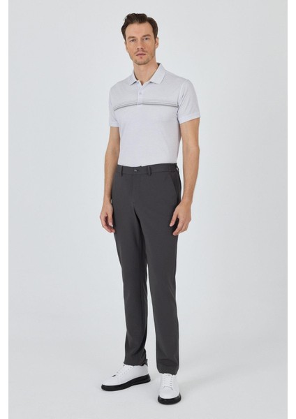 Koyu Antrasit Esnek Yandan Cepli Casual Slim Fit Jogger Pantolon 1003250162