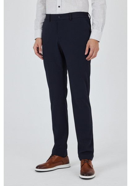 Koyu Lacivert Esnek Yandan Cepli Casual Slim Fit Jogger Pantolon 1003250162 modelleri