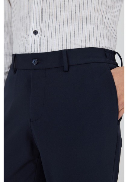 Koyu Lacivert Esnek Yandan Cepli Casual Slim Fit Jogger Pantolon 1003250162 fırsatları