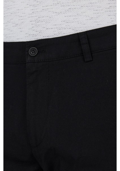 Siyah Armürlü Yan Cep Düz Paça Slim Fit Pamuklu Casual Chino Pantolon 1003250120 fırsatları