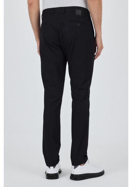 Siyah Armürlü Yan Cep Düz Paça Slim Fit Pamuklu Casual Chino Pantolon 1003250120 indirimleri