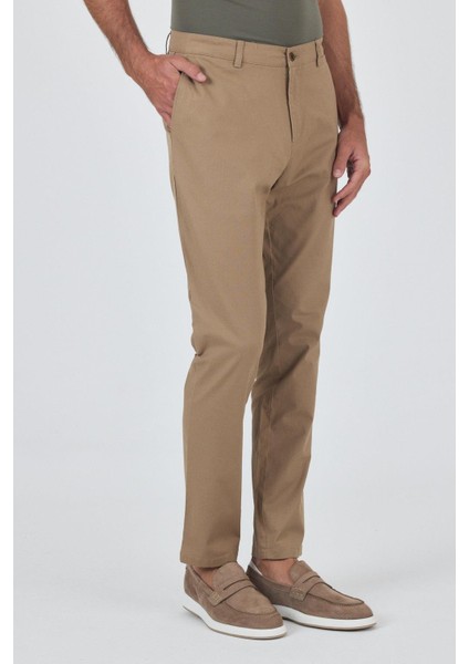 Koyu Vizon Armürlü Yan Cep Düz Paça Slim Fit Pamuklu Casual Chino Pantolon 1003250120 fırsatları