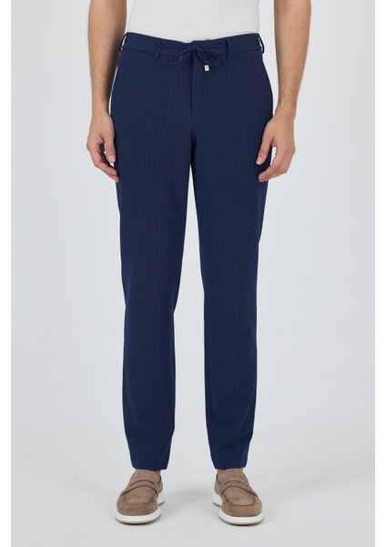 Koyu Lacivert Esnek Yandan Cepli Casual Comfort Fit Jogger Pantolon 1003250117