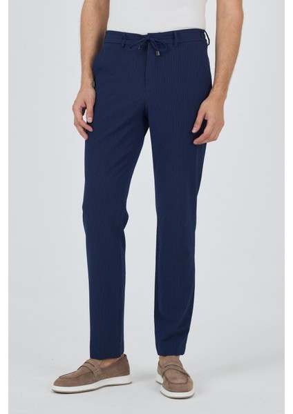 Koyu Lacivert Esnek Yandan Cepli Casual Comfort Fit Jogger Pantolon 1003250117