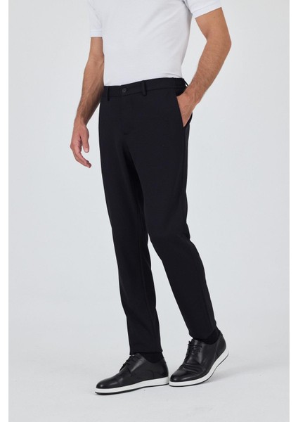 Siyah Esnek Yandan Cepli Casual Slim Fit Jogger Pantolon 1003250156