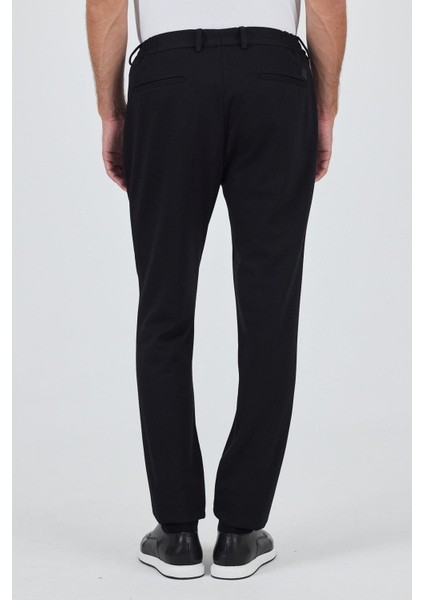 Siyah Esnek Yandan Cepli Casual Slim Fit Jogger Pantolon 1003250156