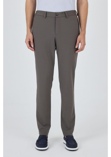 Koyu Vizon Esnek Yandan Cepli Casual Slim Fit Jogger Pantolon 1003250162