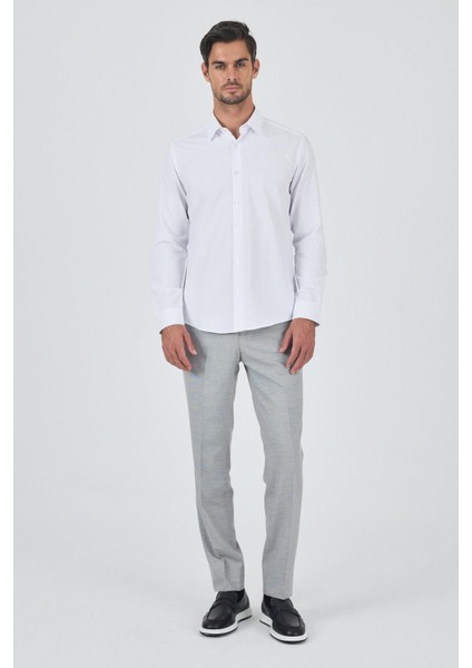 Beyaz Sert Yaka Düz Classic Pamuklu Slim Fit Gömlek 1004250900 fiyatları