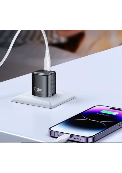 20W Gan Type-C Tip C Şarj Cihazı Hızlı iPhone 16 15 14 13 12 11 Pro Max iPad Samsung Oppo