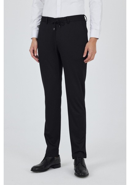Siyah Esnek Yandan Cepli Casual Slim Fit Pantolon 1003250158 fiyatları