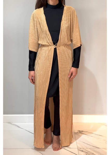 Piliseli Kimono Pareo Kaftan Bağlanabilir RPK004 Bej fırsatları
