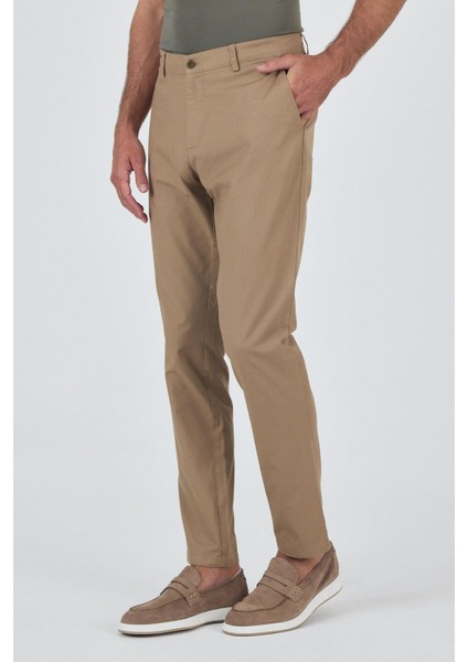 Koyu Vizon Armürlü Yan Cep Düz Paça Slim Fit Pamuklu Casual Chino Pantolon 1003250120 fiyatları
