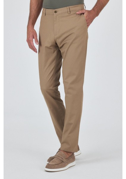 Koyu Vizon Armürlü Yan Cep Düz Paça Slim Fit Pamuklu Casual Chino Pantolon 1003250120 modelleri