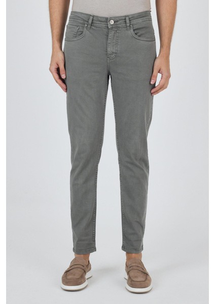 Su Yeşili Pamuklu 5 Cep Casual Slim Fit 5 Cep Pantolon 1003250318