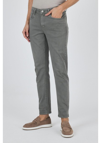 Su Yeşili Pamuklu 5 Cep Casual Slim Fit 5 Cep Pantolon 1003250318 modelleri