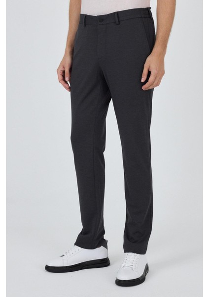 Koyu Antrasit Esnek Yandan Cepli Casual Slim Fit Jogger Pantolon 1003250156 modelleri