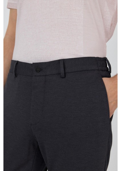 Koyu Antrasit Esnek Yandan Cepli Casual Slim Fit Jogger Pantolon 1003250156 fırsatları