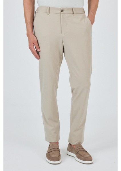 Bej Esnek Yandan Cepli Casual Slim Fit Jogger Pantolon 1003250162