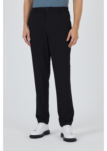 Siyah Esnek Yandan Cepli Casual Standart Fit Jogger Pantolon 1003250119