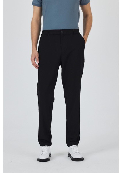 Siyah Esnek Yandan Cepli Casual Standart Fit Jogger Pantolon 1003250119