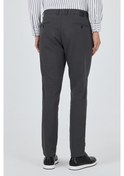 Koyu Antrasit Desenli Armürlü Yan Cep Düz Paça Comfort Fit Pamuklu Casual Chino Pantolon 1003250122 indirimleri