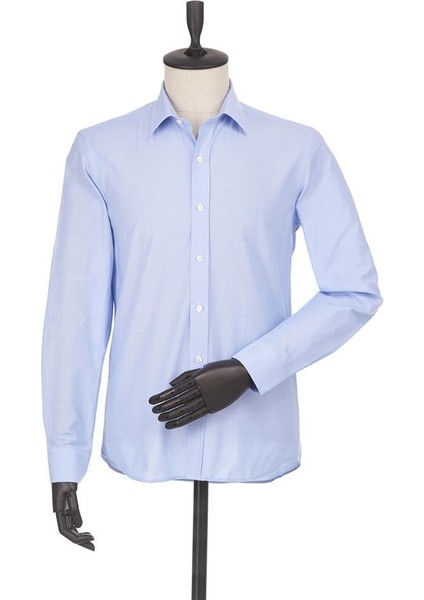 Mavi Filafil Desen Slim Fit Gömlek
