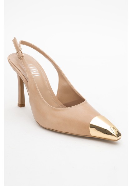 Flare Siyah Cilt Gold Detaylı Kadın Topuklu Ayakkabı modelleri