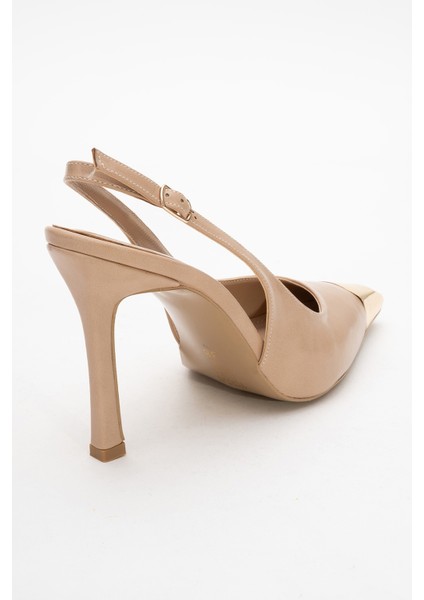 Flare Siyah Cilt Gold Detaylı Kadın Topuklu Ayakkabı indirimleri