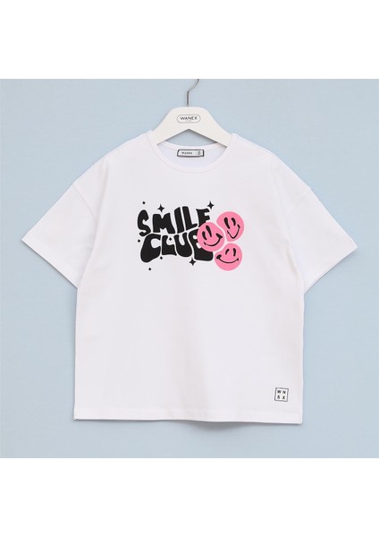 Kız Çocuk O Yaka Kısa Kol Yazlık Tişört - (7 Yaş-12 Yaş) - 32188 - Beyaz