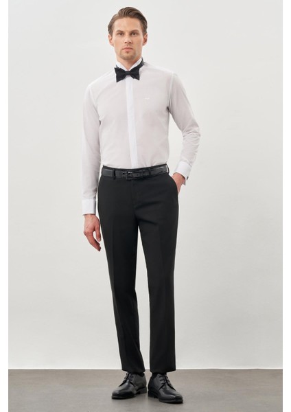 Beyaz Uzun Kol Düz Bez Ayağı Ata Yaka Cepsiz Pamuklu Basic Slim Fit Gömlek 1004245060 fiyatları