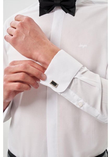 Beyaz Uzun Kol Düz Bez Ayağı Ata Yaka Cepsiz Pamuklu Basic Slim Fit Gömlek 1004245060 modelleri