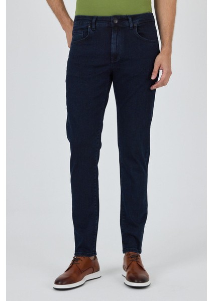 Koyu Lacivert Gabardin 5 Cep Düz Paça Casual Slim Fit Pamuklu Denim Pantolon 1023250151 fiyatları